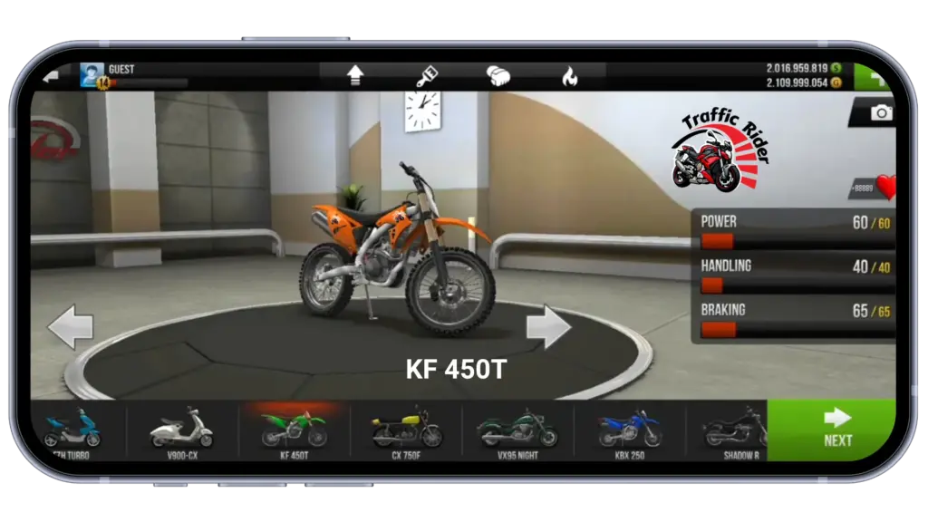 kf 450T racing motorbike
