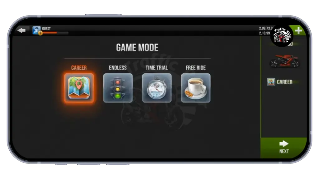 game modes in traffic rider