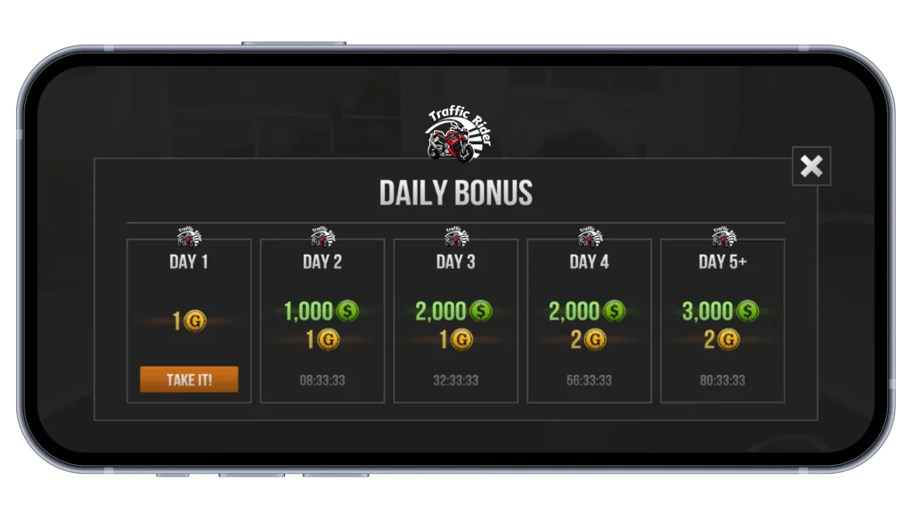traffic rider mod apk unlimited mone download daily rewards