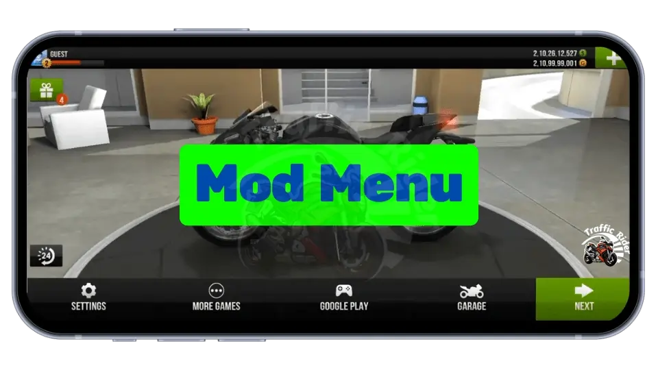 mod menu of traffic rider mod apk