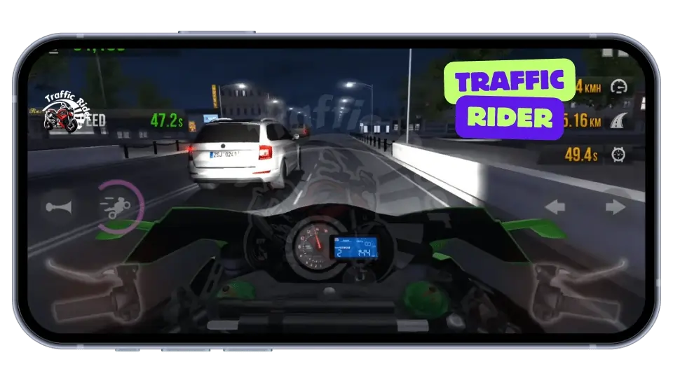 traffic rider game city in night