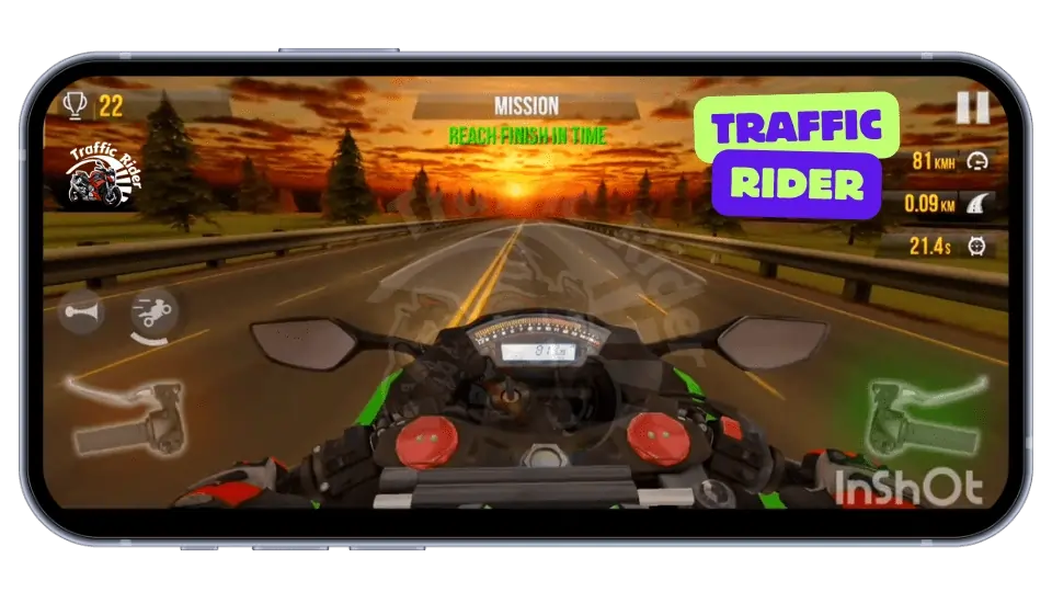 traffic rider game highway evening